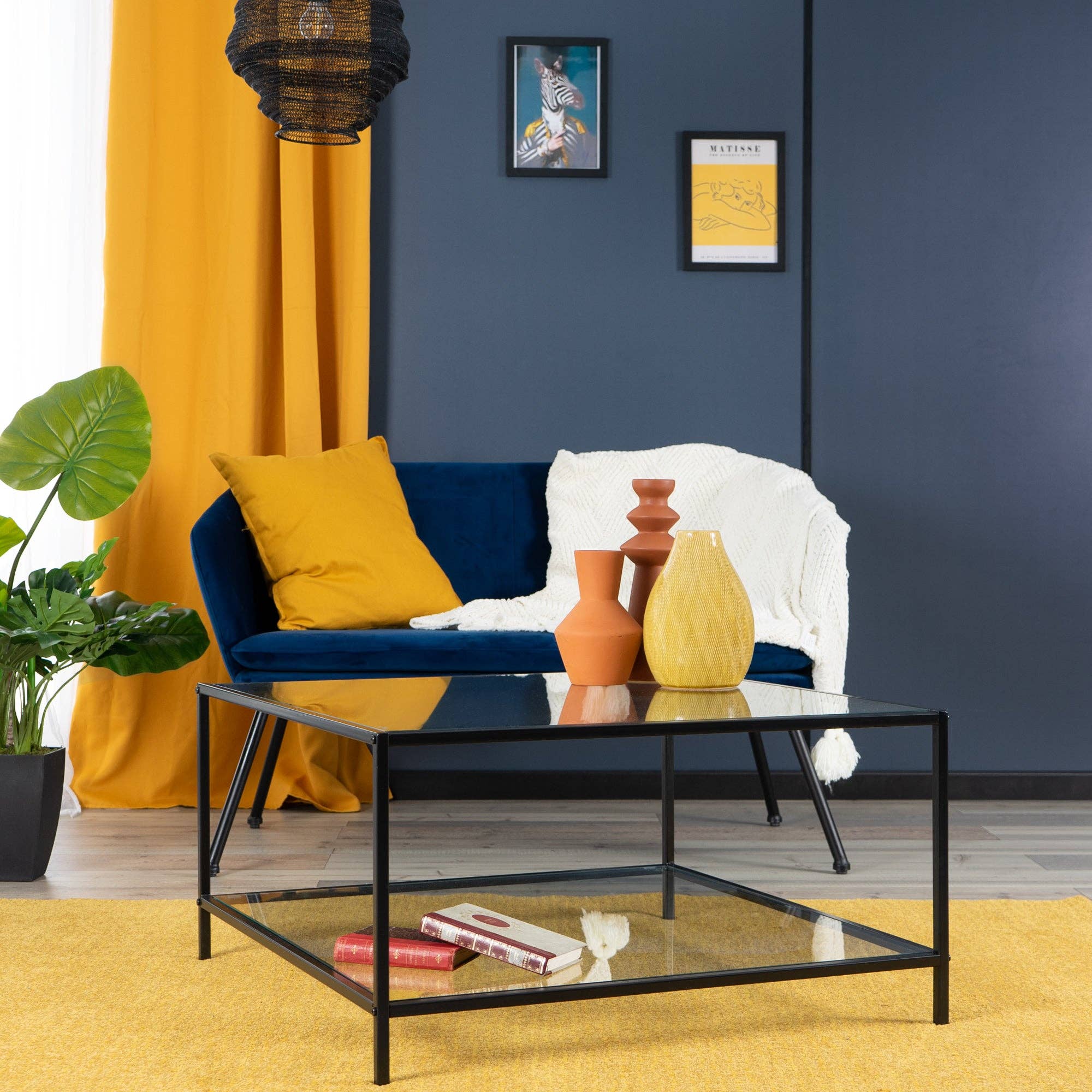 Urban Meuble – wholesale Soffbord – Soffbord i glas och svart metall HUDD LMKZ12