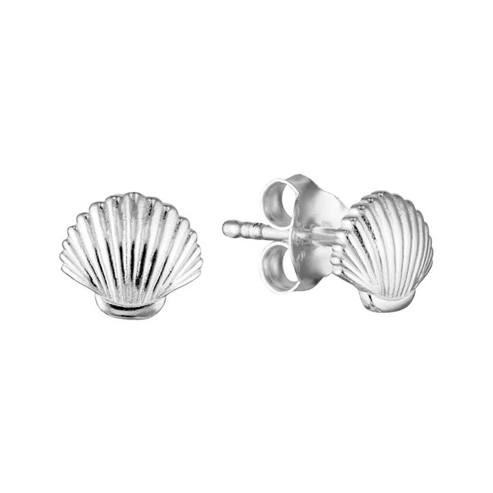 BOWERBIRD JEWELS - Wholesale Stud/post earrings - Silver Shell Stud Earrings