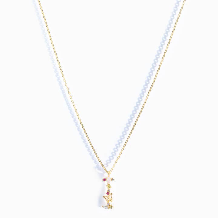 Girls Crew – wholesale Pendant/charm necklace – Flutterfly Stone Initial Necklace39