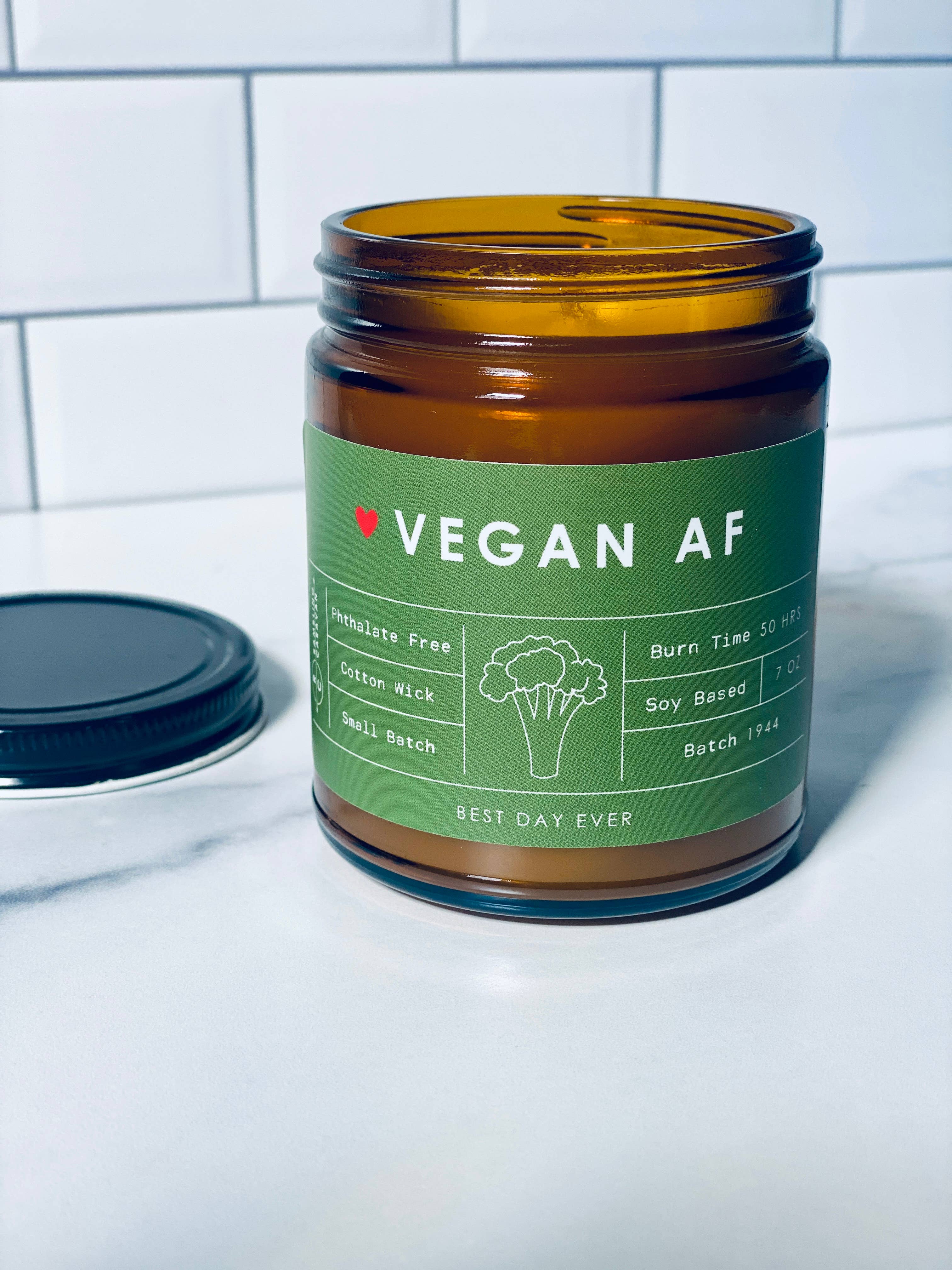 Forest Green Vegan AF Candle for wholesale on Faire1