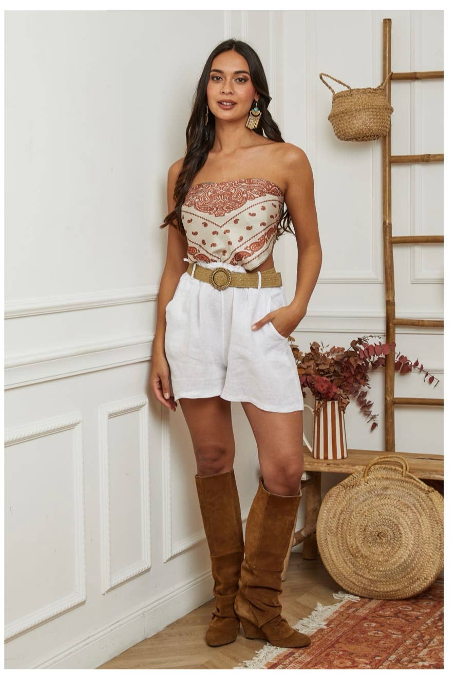 LÉA & LUC – wholesale Shorts – Dam – Shorts i 100 % linne med bälte REF. 505738