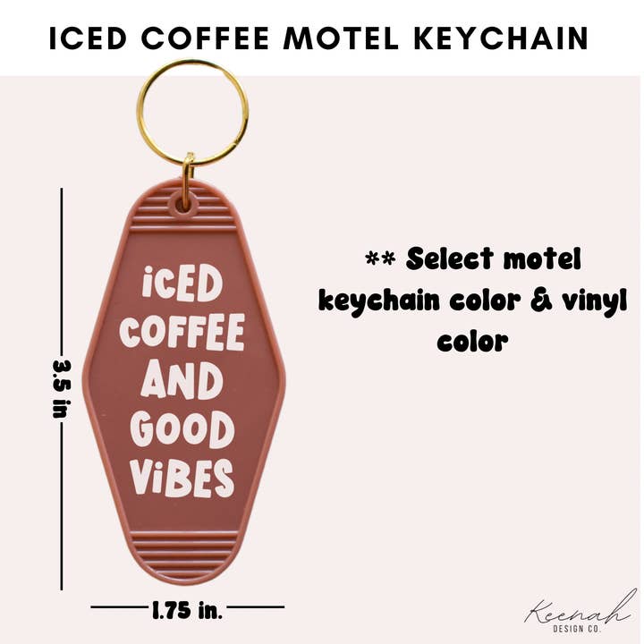 Iced Water and Good Vibes- Motel Keychain for wholesale by Keenahdesignco