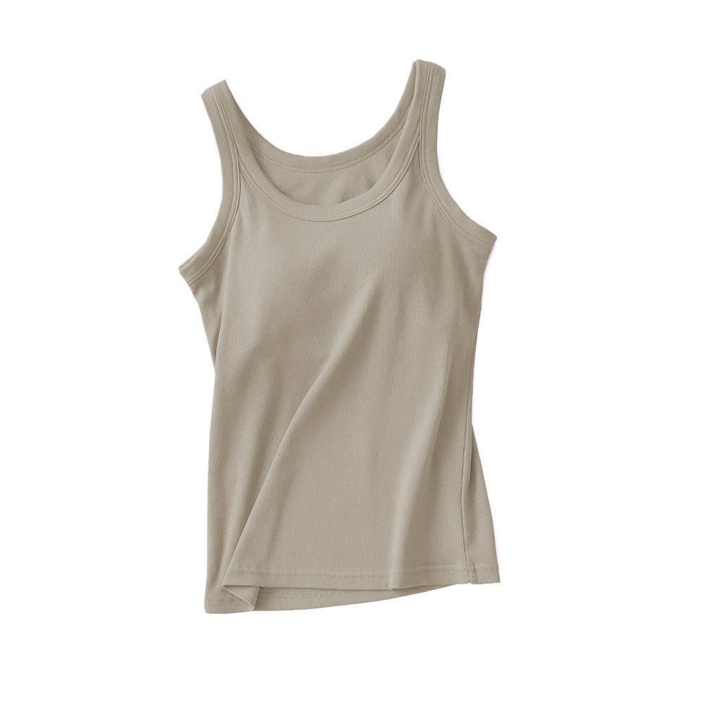 Rosa Clothing - Wholesale Tank Top - Women's - Essential basic rib tank top with built in bra in 13 colors14