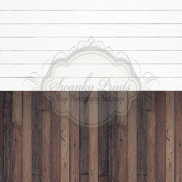 2 EN UN 8 pi x 16 pi/Plap blanc et plancher de cabine sombre pour la vente par Swanky Prints