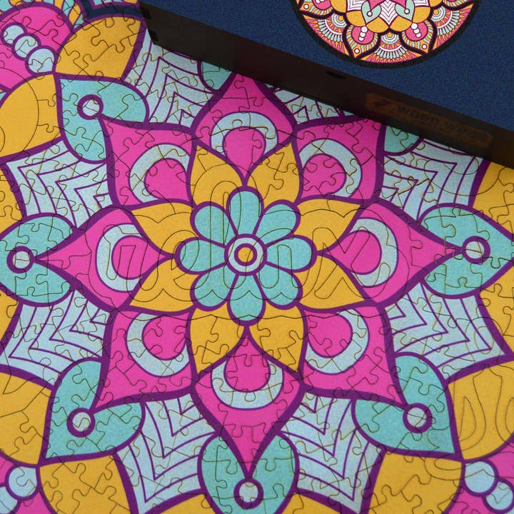 Mandala Wooden Jigsaws for Adults "RELAX" | Wood Puzzles for wholesale by WAWW Artisanal Wooden Puzzles