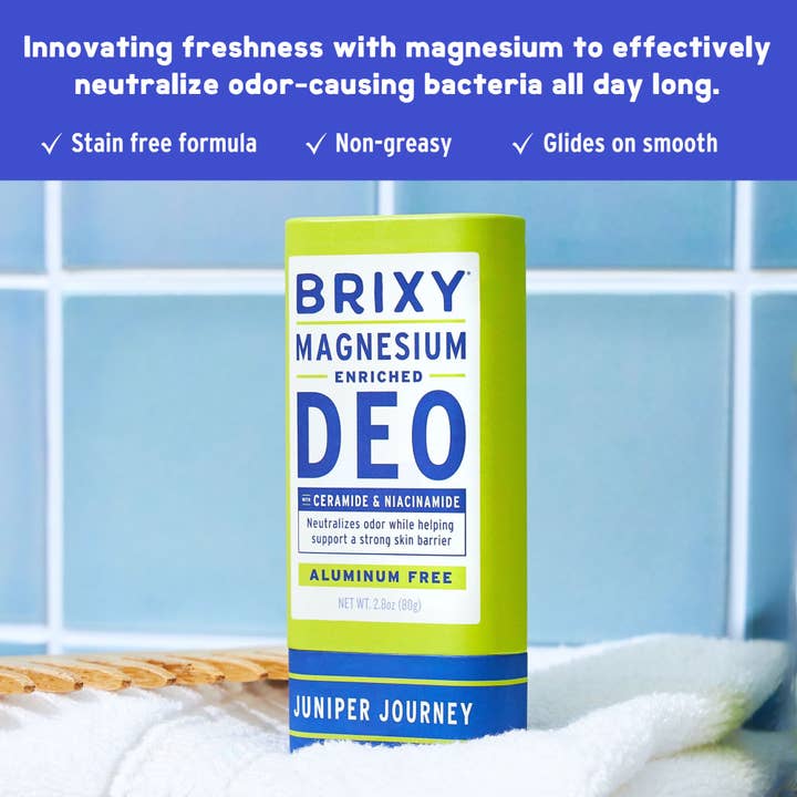 BRIXY - Wholesale Deodorant - Unisex - Magnesium Enriched Deodorant | Aluminum Free | Juniper1
