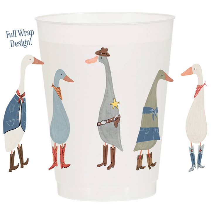 Western Geese Full Wrap Frosted Cups -Rodeo for wholesale by Sip Hip Hooray