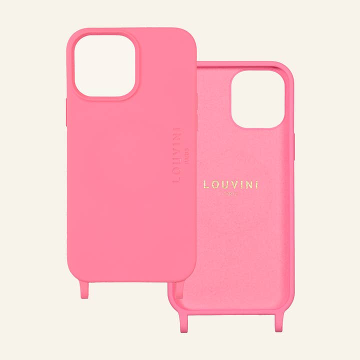 Funda para teléfono Milo rosa de TPU reciclable con MagSafe y ganchos para correa para venta al por mayor de Louvini Paris
