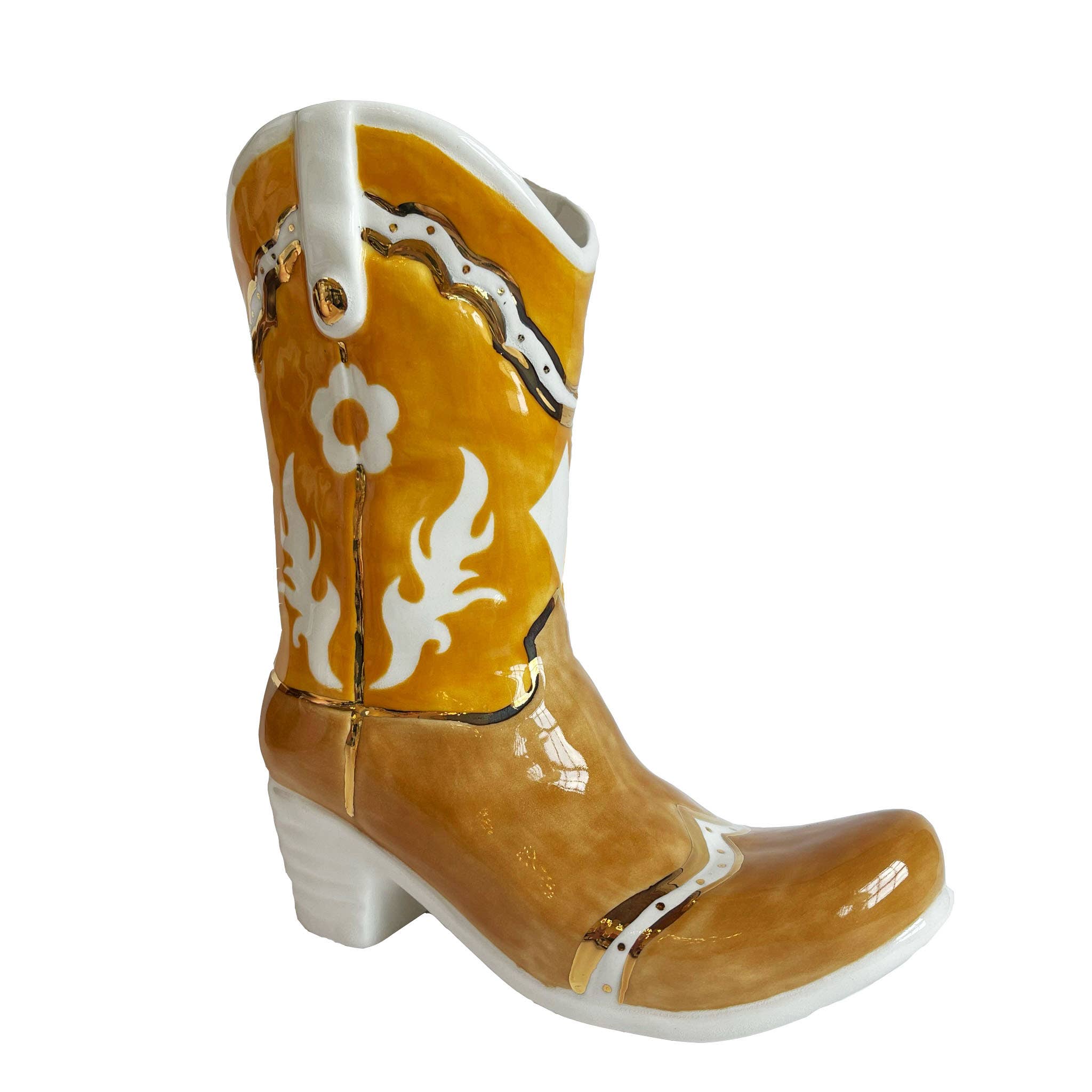 Lo Home | Ruby Clay - Wholesale Vase - Two Tone Cowboy Boot Vase5