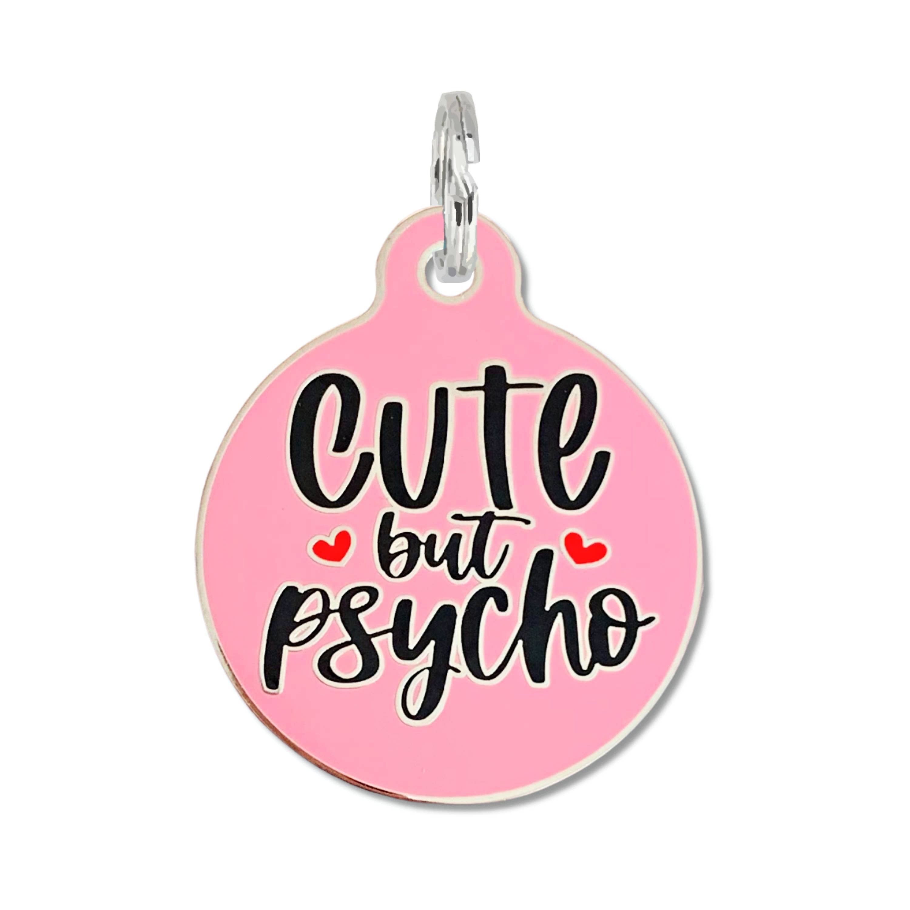Bad Tags - Wholesale Pet Identification Tag - Dog - Enamel Pet Tag Charm with Scannable ID - Cute but Psycho