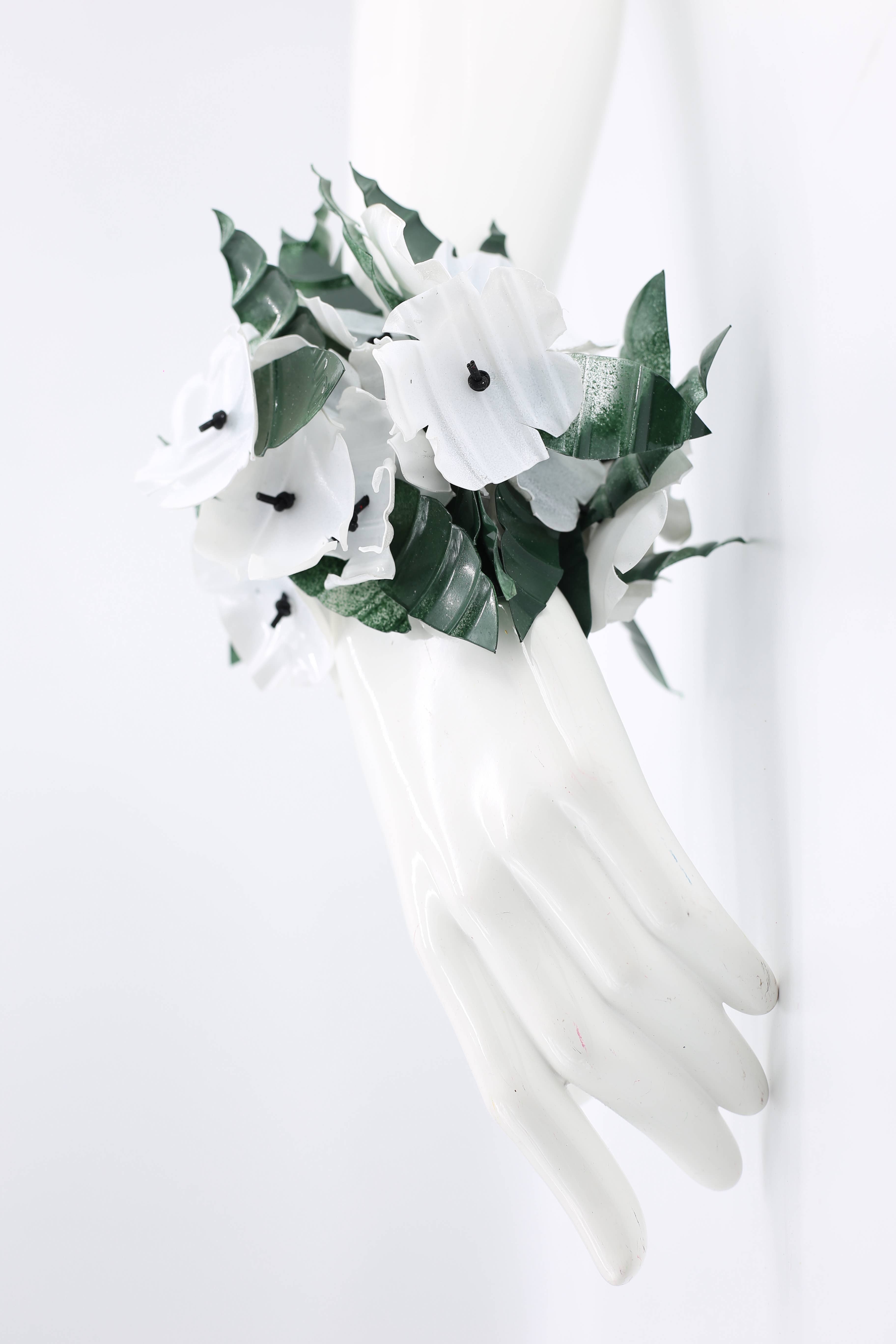 Jianhui London – Engroshandel Armbånd – Recycled plast valmue med grønne blade armbånd2