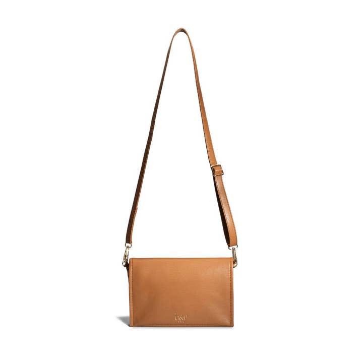 Cross Body Diaper Bag - Tan & Gold for wholesale by Ben & Ellie Baby