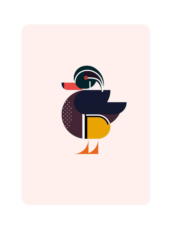 Postcard with Wood Duck for wholesale by Eendje