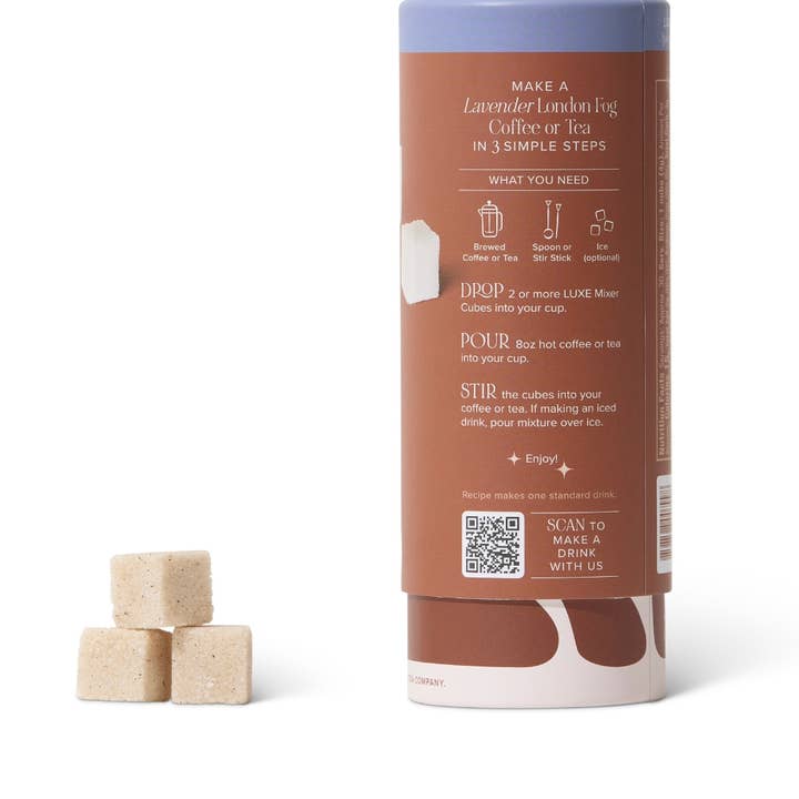 TEASPRESSA | LUXE Mixer Cube - Wholesale Beverage Mix - Lavender London Fog | Tallboy