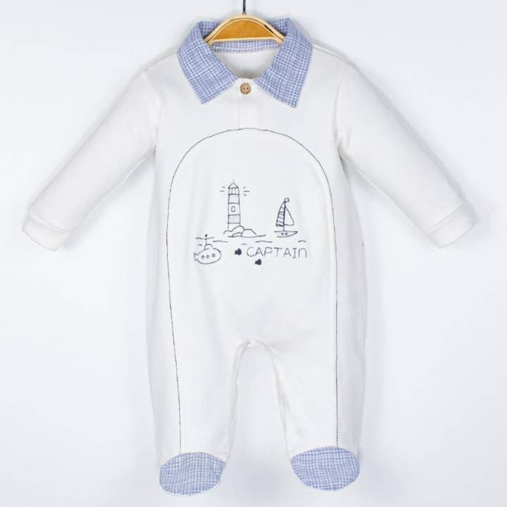 Baby boy romper Captain made of cotton and other Purchase Wholesale captains tea. Free Returns & Net 60 Terms on Faire trending on Faire.