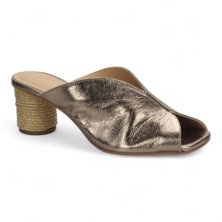 Sophie Mule Slide Sandal Leather Pewter 59012 for wholesale by Bruno Menegatti