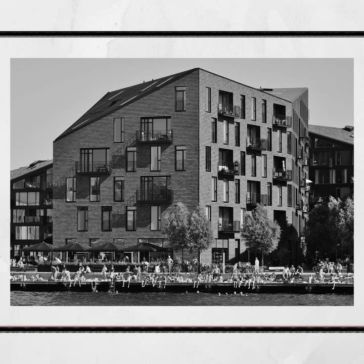 Copenhagen Harbour Black and White Photography Wall Art for wholesale by Mo & Paul Photography