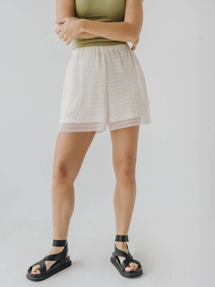 Vita plisserade shorts för wholesale av Bauy