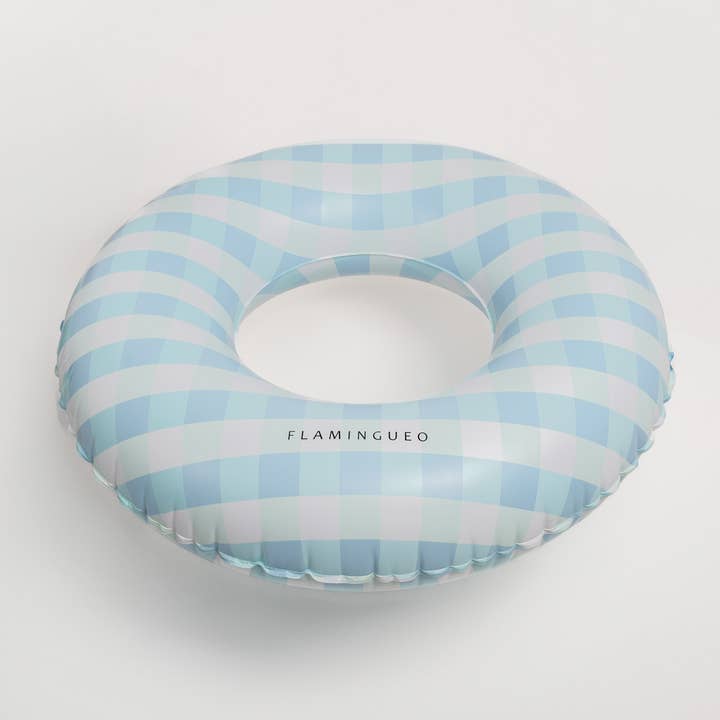 Flamingueo - Wholesale Inflatables - Giant Pool and Beach Float with Vichy Blue Print1