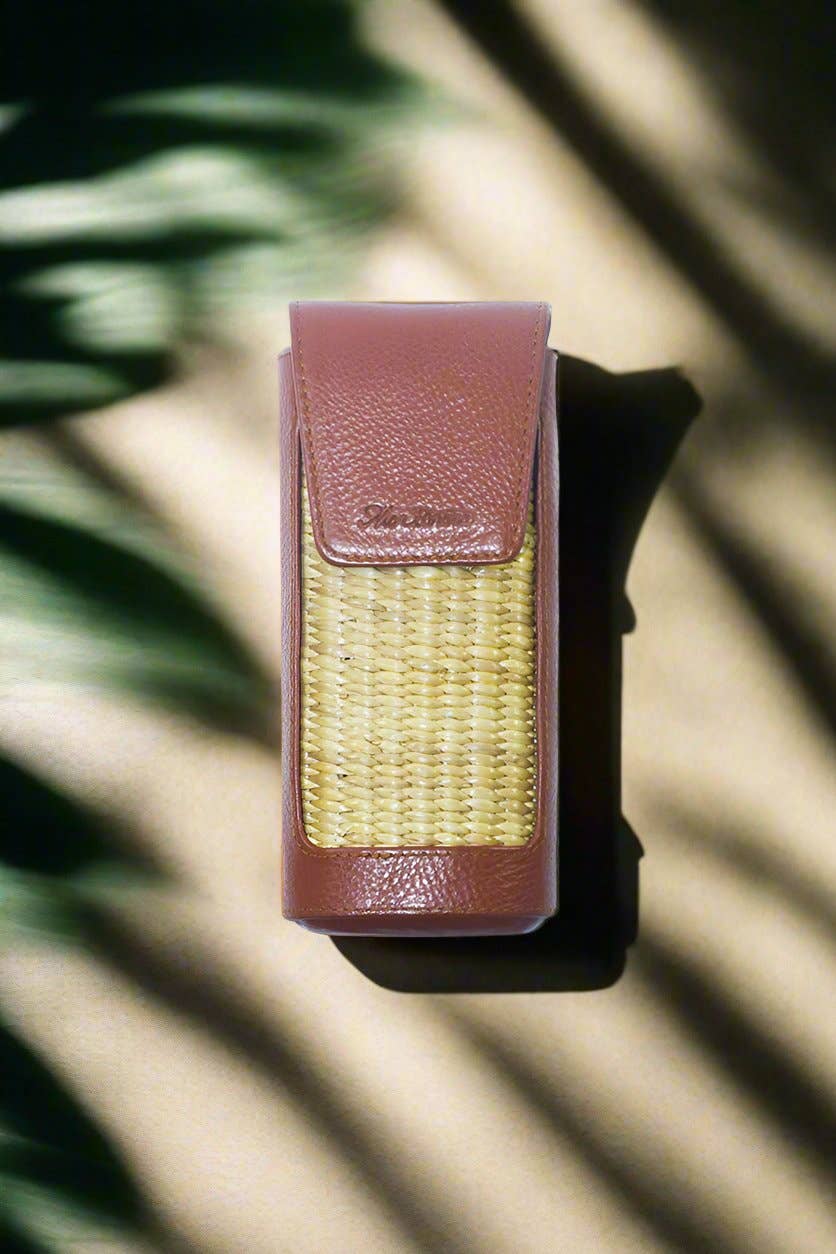 Light Honey Water Hyacinth Glasses Case for wholesale on Faire3