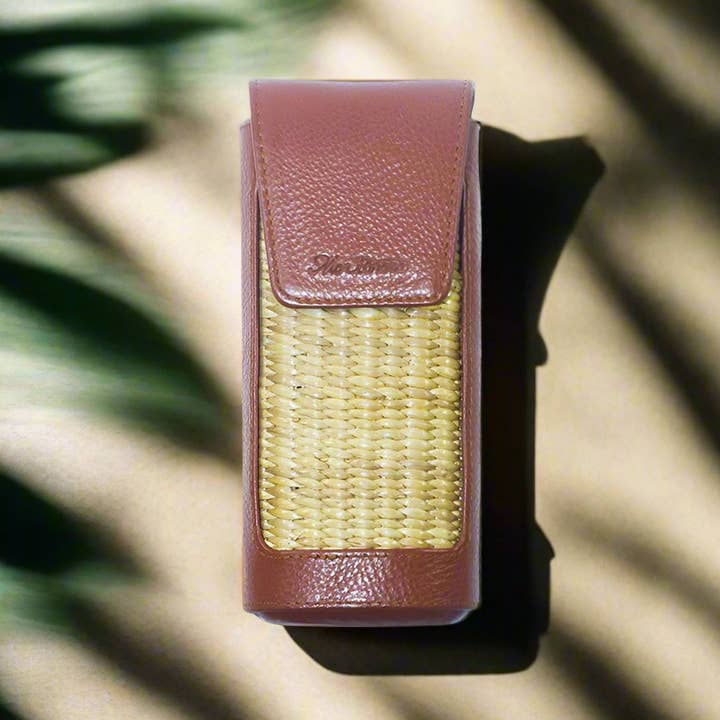 Light Honey Water Hyacinth Glasses Case for wholesale on Faire3