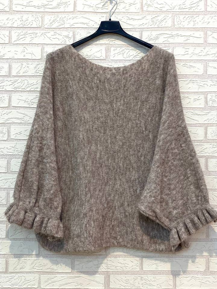 Rif. 81490 maglia di lana con manica giapponese e polsino arricciato per la vendita all'ingrosso da parte di Ling