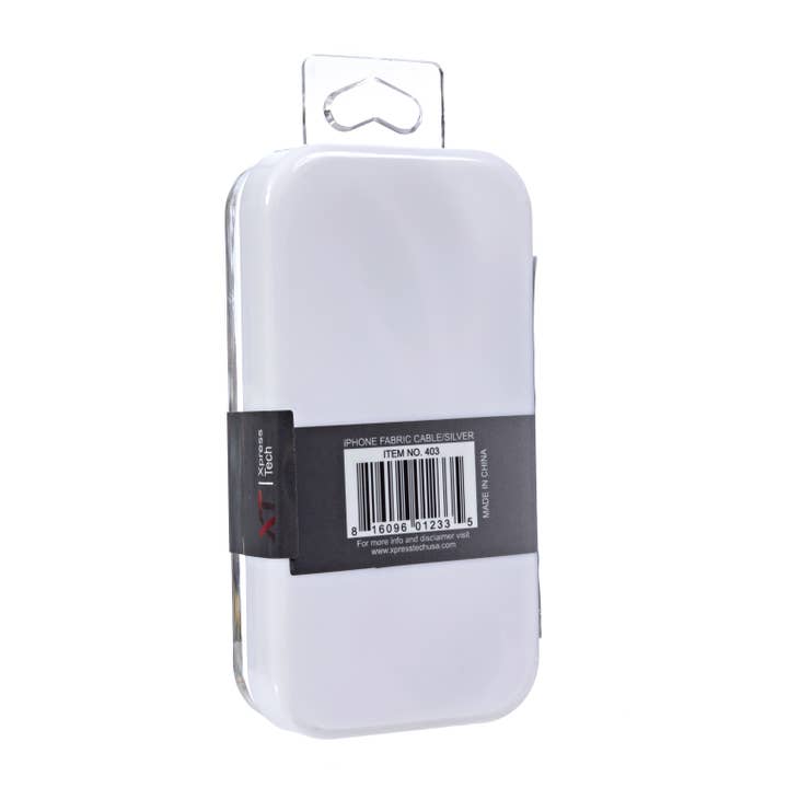 Xpress Tech Cell Accessories XT - Wholesale Charging Cable - Xpress Tech 403 iPhone USB-A Charge and Sync Cable- Silver