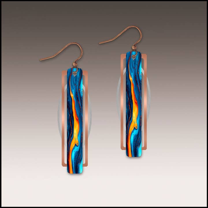 Lava Spill Geometric Metal Accent Earrings for wholesale by Illustrated Light & DC Designs