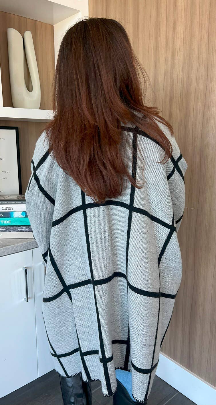 Justin & Taylor - Wholesale Kimono - Women's - Shiver | Plaid Kimono Two-Toned Fall & Winter Shawl17