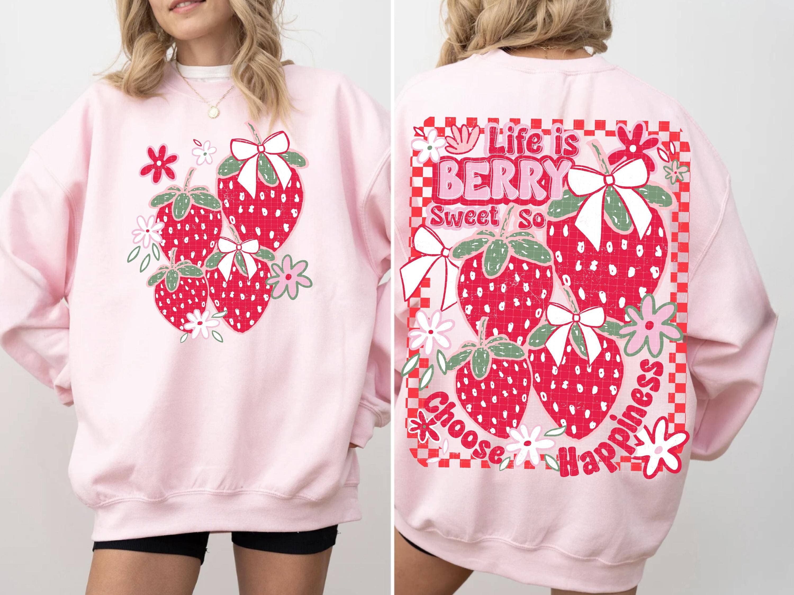 NVC Ecommerce LLC - Wholesale T-Shirt (Graphic) - Women's - Life is Berry Sweet Strawberry Shirt, Cute Summer Sweater1