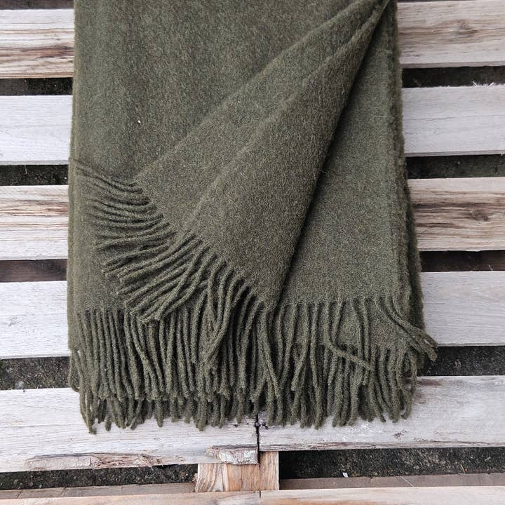 NorraVilla - Wholesale Throw Blanket - 100% Wool Blanket throw - Solid Color Dark Khaki4
