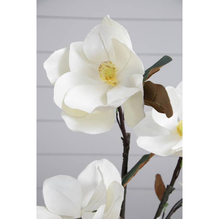 A&B Home Group Inc. - Wholesale Artificial Flowers - 12x6x30" Almost Real Magnolia Stem, White1