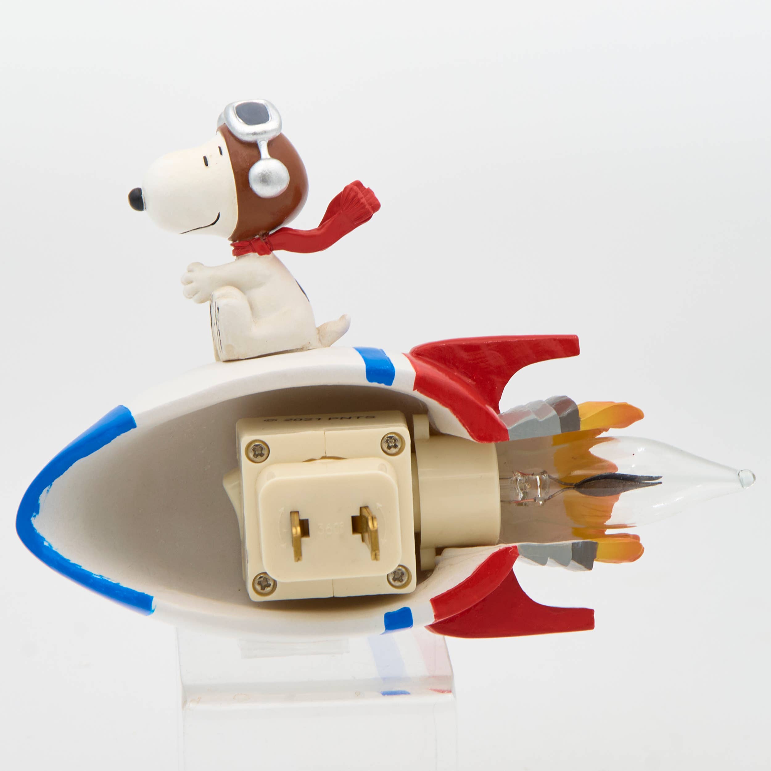 Roman - Wholesale Night Light - 4" Snoopy Rocket Night Light with Flickering Flame Bulb2