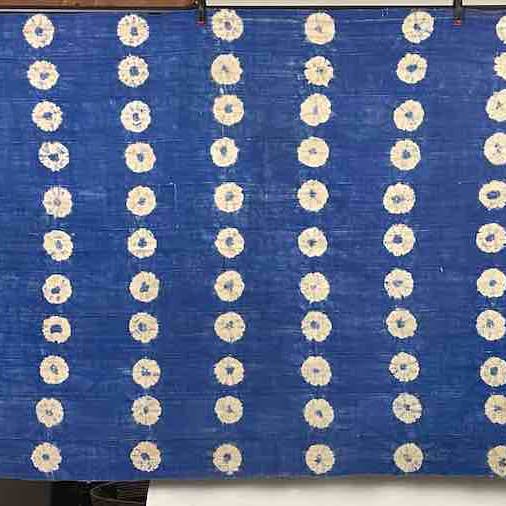 Vintage African Shibori Indigo Mudcloth Textile Shawl for wholesale by The Niger Bend