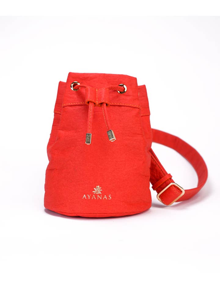 ELA BUCKET BELT BAG IN PIÑATEX® PAPRIKA for wholesale by Ayanas
