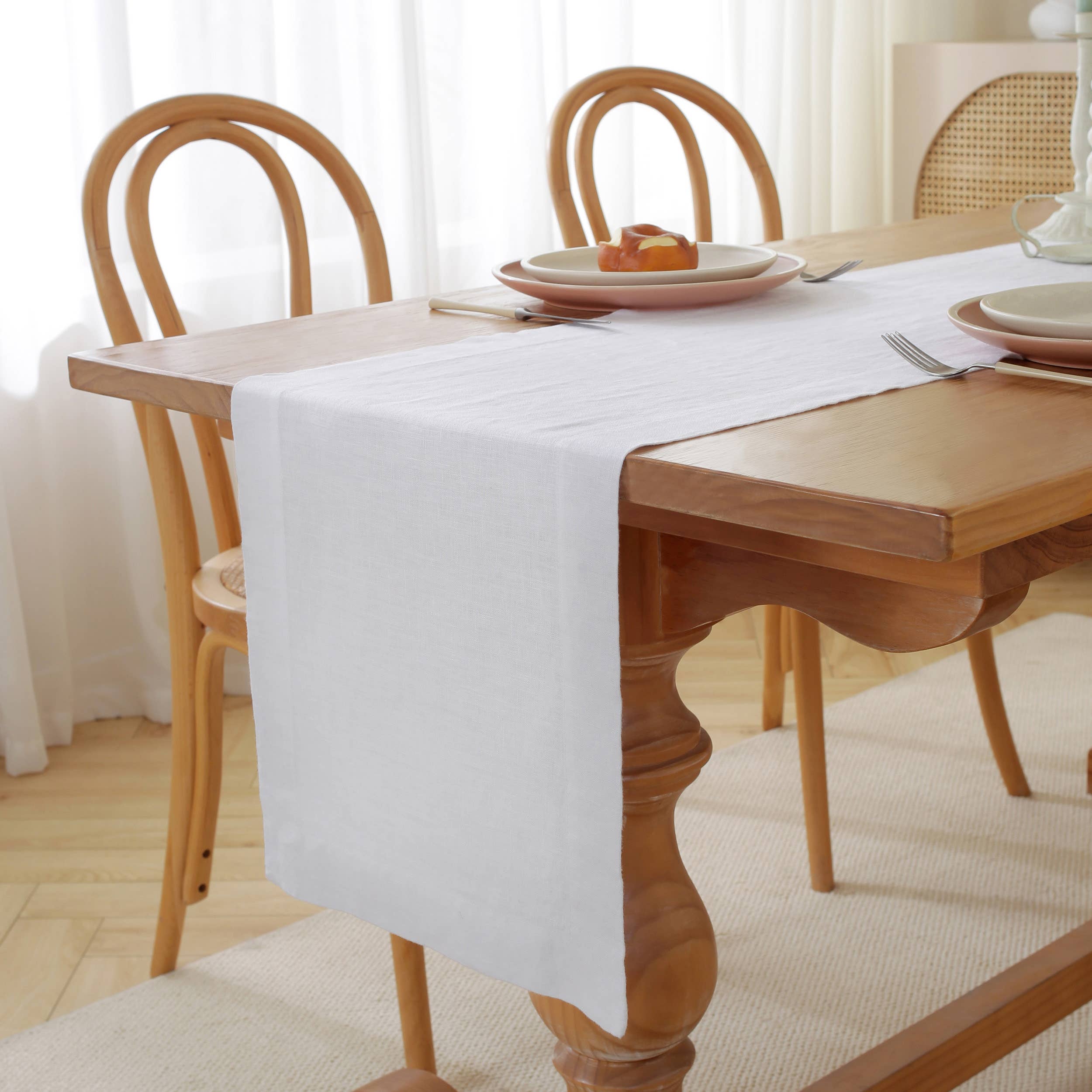 Triton Linen – wholesale Table runner – 100% Pure Linen Table Runner Table Decor- White2