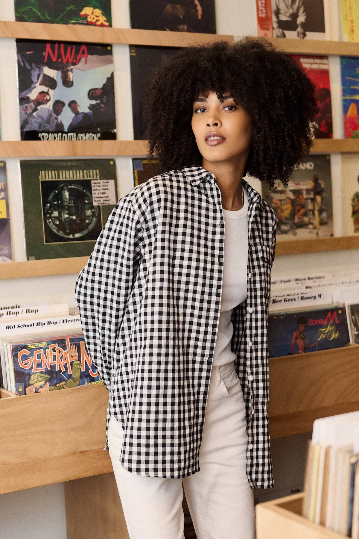 Nathael Paris - Wholesale Shirt - Women's - Loose-fit gingham print cotton shirt3