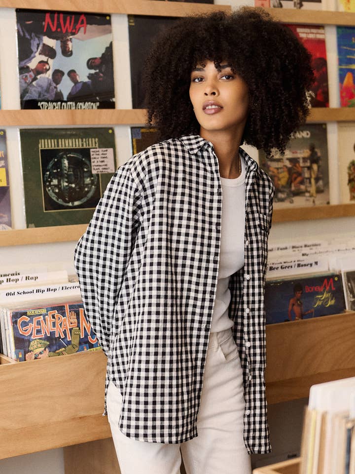 Nathael Paris - Wholesale Shirt - Women's - Loose-fit gingham print cotton shirt3