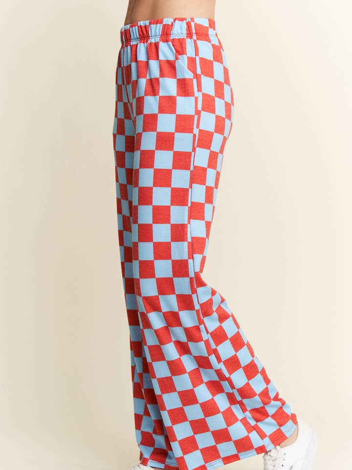 JADE BY JANE - Wholesale Pants - Women's -  PLUS SIZE HIGH WAIST CHECKERD STRAIGHT LEG KNIT PANTS6
