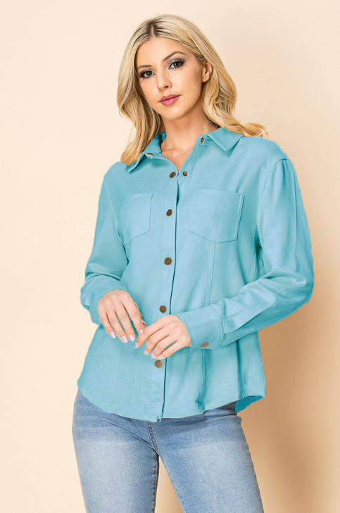 W.A.Y. --Wonderful And Young - Vendita all'ingrosso Camicia - Donna - Camicia a pressione in pelle scamosciata W.A.Y 20