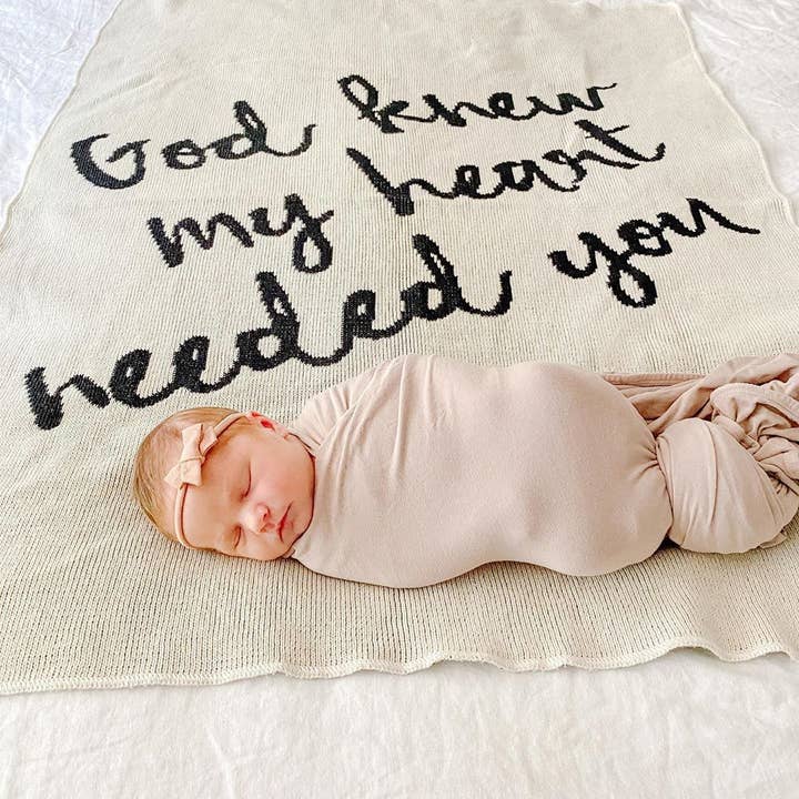 Modern Burlap - Wholesale Throw Blanket - Made in the USA | God Knew My Heart Needed You Throw4