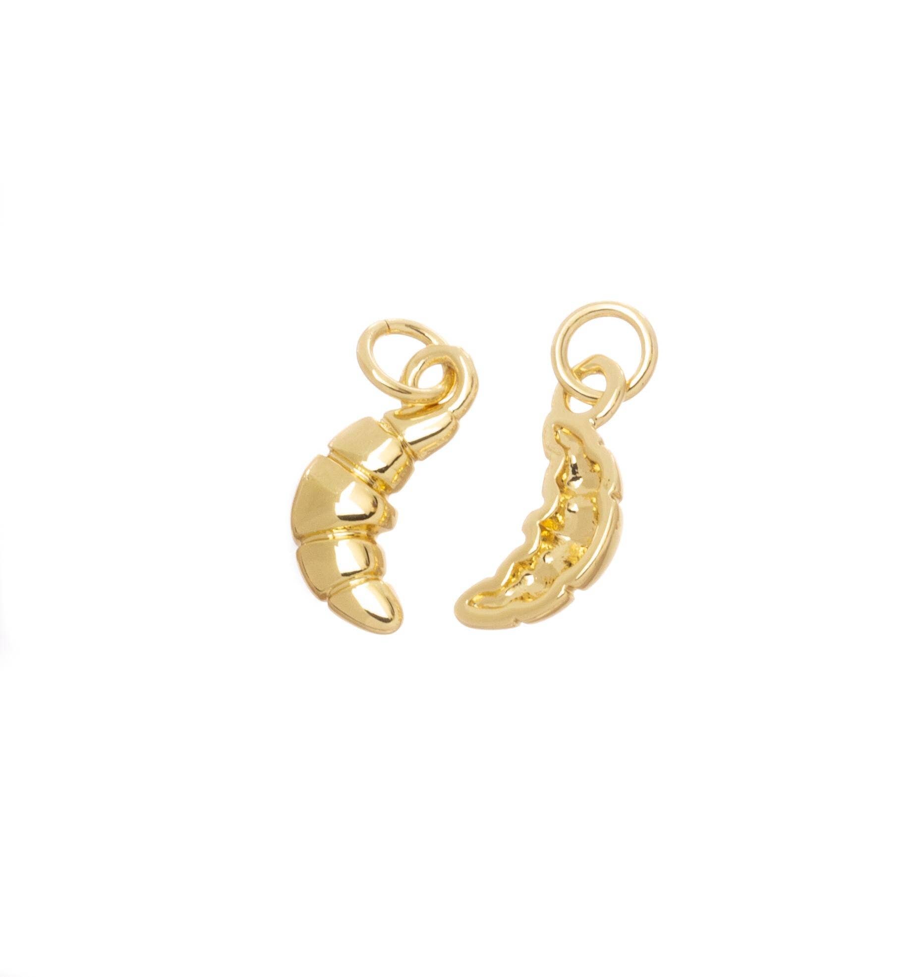 Jewel Pledge - Wholesale Individual Charm/Pendant - Gold & Silver Croissant Charm for Jewelry,CPG-CPS7974