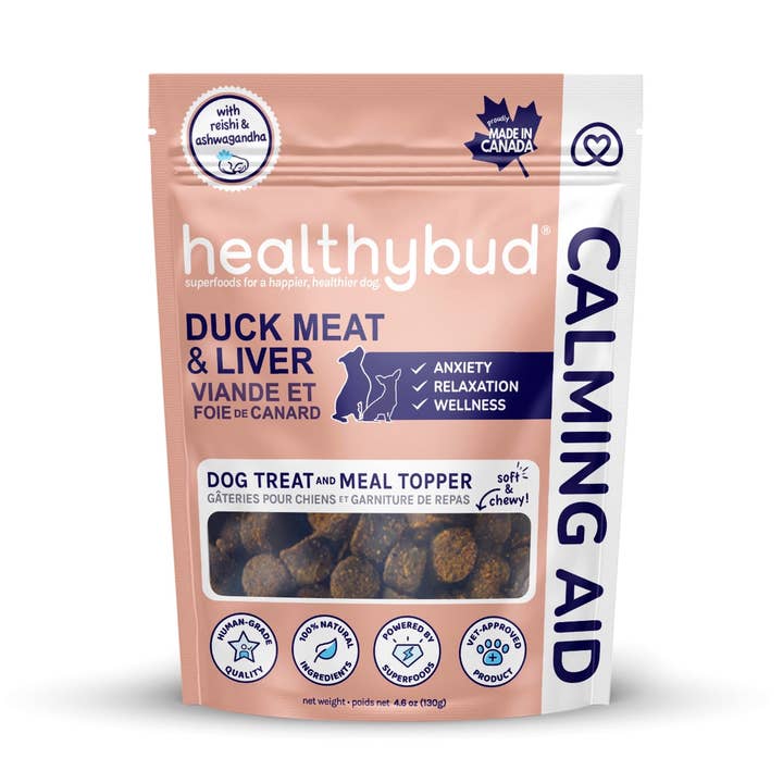 Healthybud's Functional Duck Calming Aid Dog Treats for wholesale by Healthybud