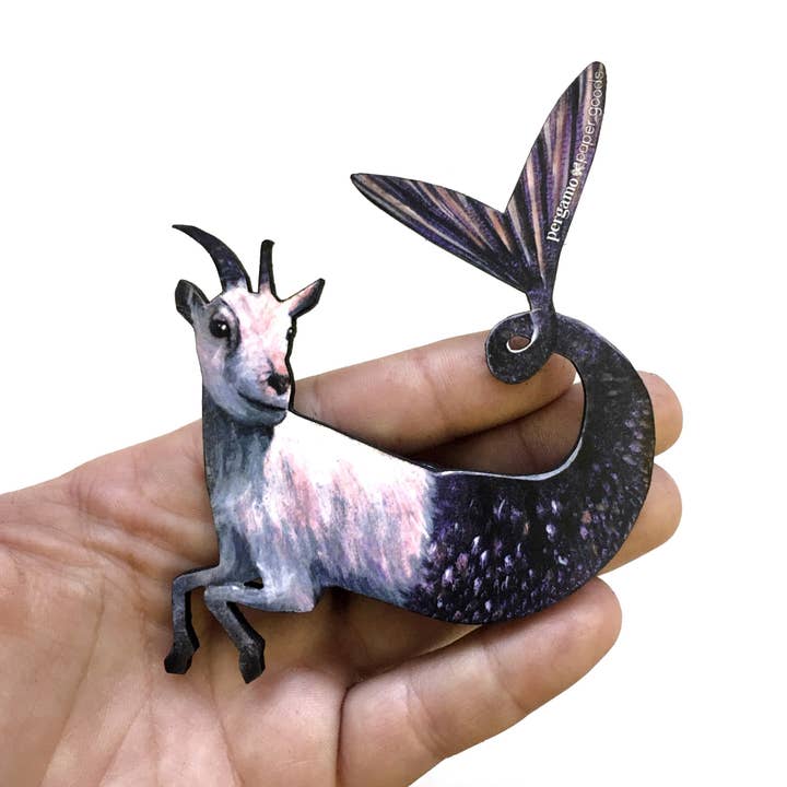Pergamo Paper Goods - Wholesale Magnet - Capricorn - Goat Mermaid Laser Cut Wood Magnet3