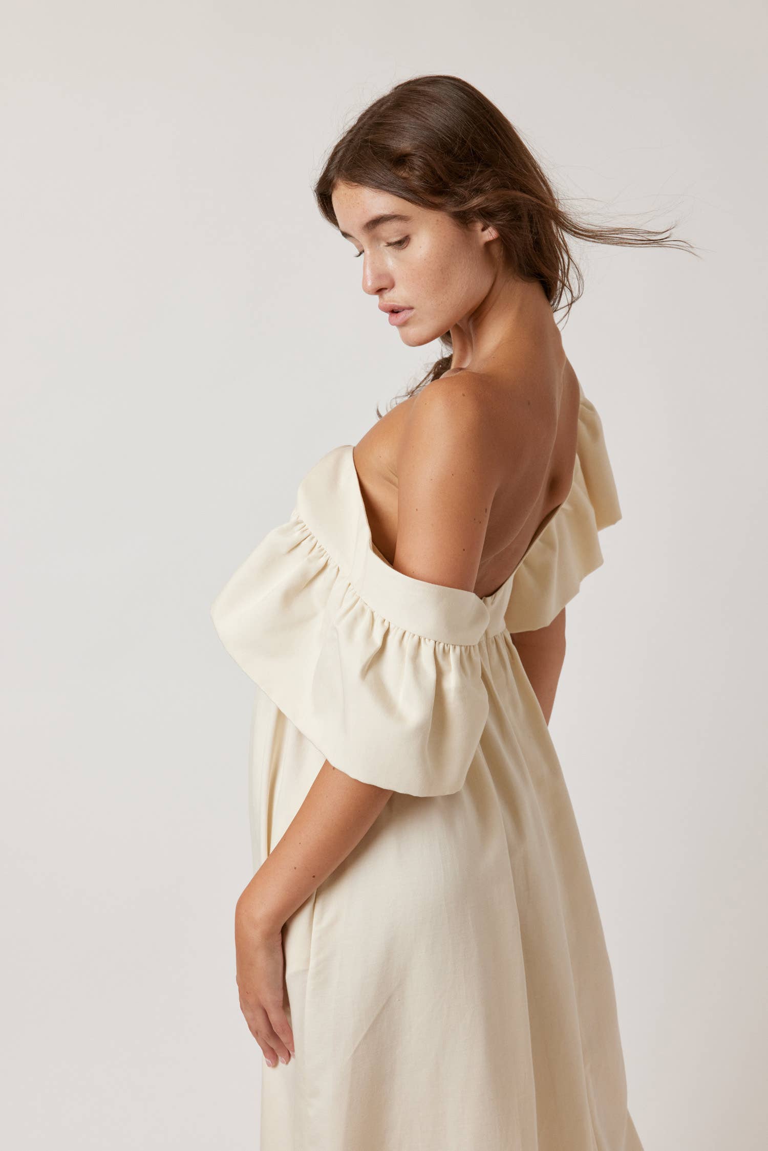 Ecro Ruffle sleeve midi dress for wholesale on Faire4