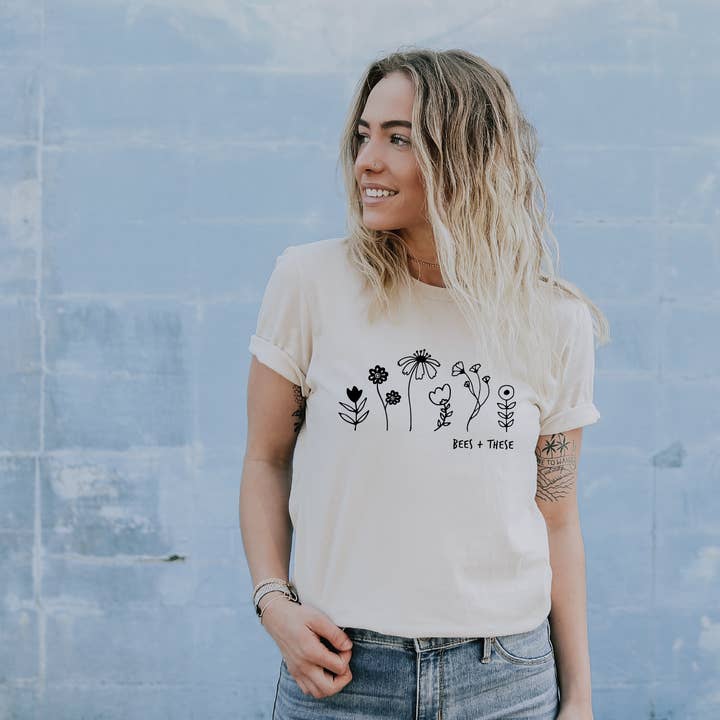 Nature Supply Co - Wholesale Screen Printed T-Shirt - Women's - Bees + These Graphic Tee | Womens Clothing T Shirts