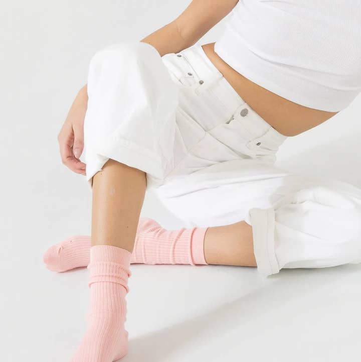 Bondoodle - Wholesale Socks - Women's - Women’s Everyday Cotton Crew Socks – Pink2