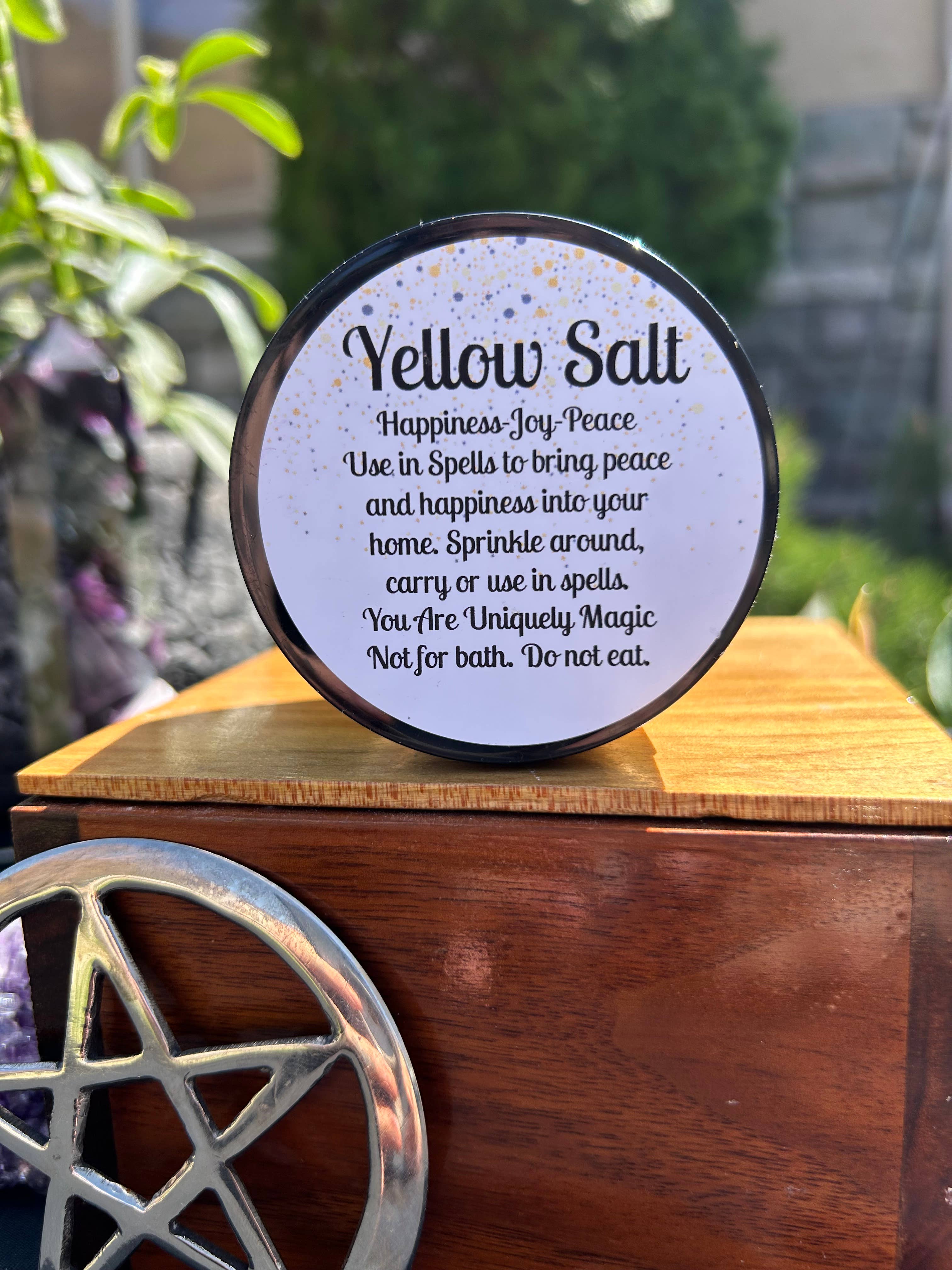You Are Uniquely Magic - Wholesale Meditation Supplies - Yellow Witches Salt 5 oz -Bring Joy, Peace and Happy Home