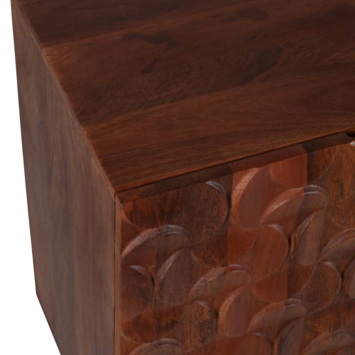 Sagebrook Home - Wholesale Cabinet - Wood Geometric Carved Front Finish Cabinet - Brown, 63 in.9