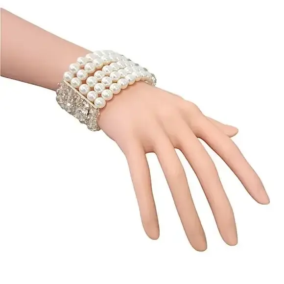 Bijoux Envie Statement Jewelry - Wholesale Cuff Bracelet - Chunky Crystal & Pearl Bracelet | Handmade Statement Jewelry1